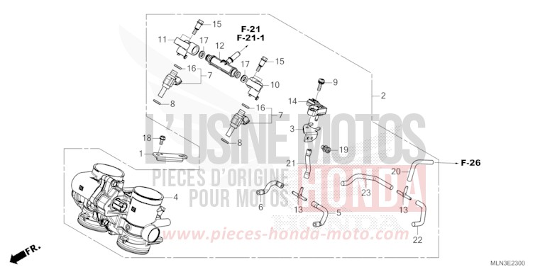 DROSSELKLAPPENGEHAEUSE von Africa Twin Mechanik MAT BALLISTIC BLACK METALLIC (NHA86) von 2024